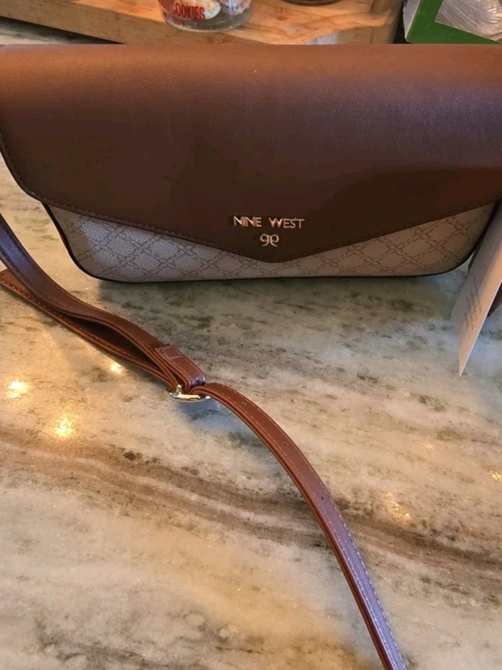 Nine West Brown and Beige Crossbody Bag